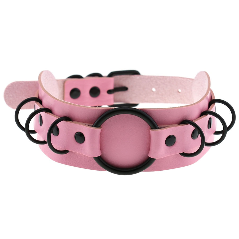Pink PU  Collar