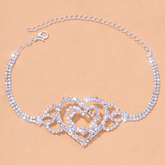 Double Heart Anklet